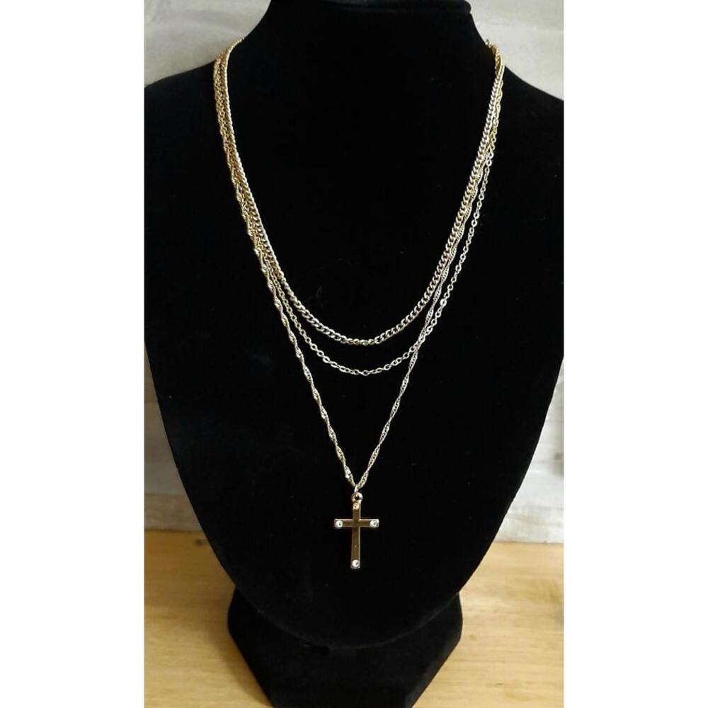 Lovisa Layered Goldtone Cross Necklace